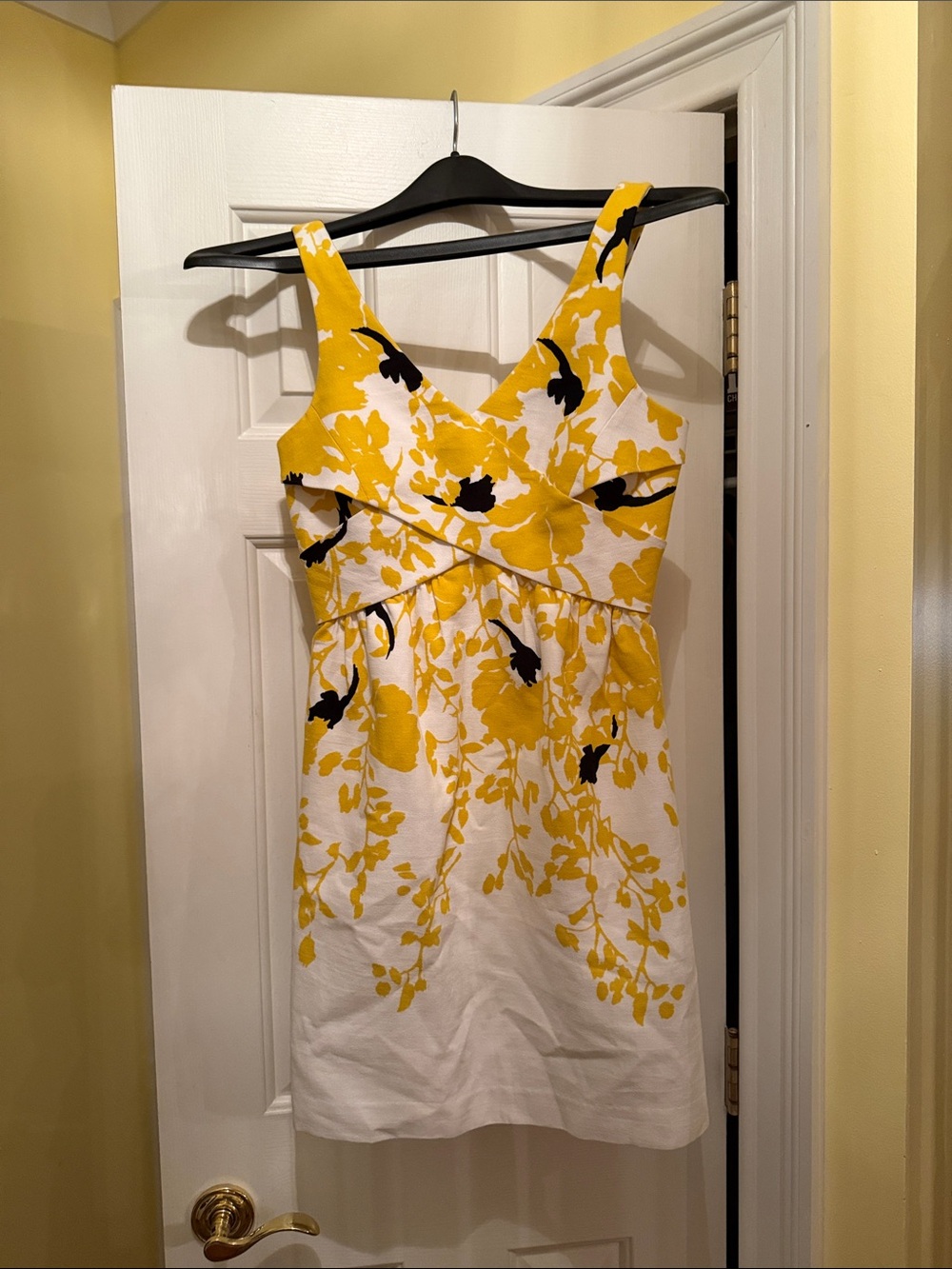 Yellow Floral V-Neck Sundress Anthropology NWT size 0